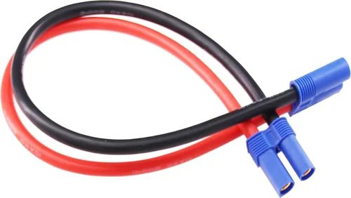Cable adaptador de conector EC5 macho a EC5 hembra con cable de extensión RC de 10 awg de 12 pulgadas/11.8 in para cargador de batería de avión RC