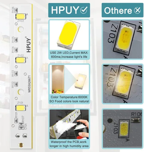 Miniatura 4 de WR55X26679 Placa de luz LED para reemplazo de luz LED de refrigerador GE y reemplazo de luz LED del congelador Ge Reemplaza PS11767930 AP6035586