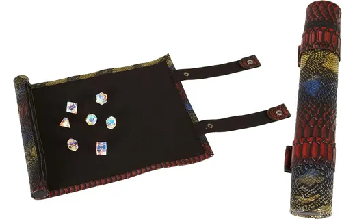 Forged Dice Co - Bandeja de dados y alfombrilla rodante con soporte para dados con cremallera, bolsa de almacenamiento con capacidad para hasta 14
