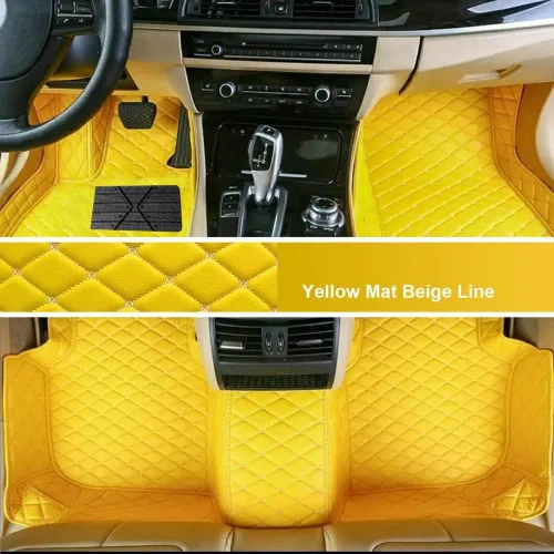Miniatura 12 de Alfombrillas personalizadas para el 99 % de los sedán, SUV, deportivos, forros de cuero, para todo tipo de clima, tapetes de automóvil (rayas negras)