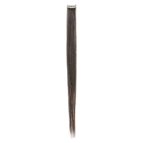 Miniatura 5 de SWACC 12 extensiones de cabello sintético lacio con clip, de un solo color, para fiesta, para mujer, color marrón oscuro (#4)