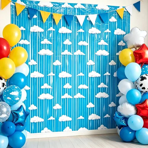 Miniatura 23 de Paquete de 4 cortinas de flecos de papel de aluminio negro, fondo de oropel metálico con purpurina para cumpleaños, bodas, despedidas de soltera