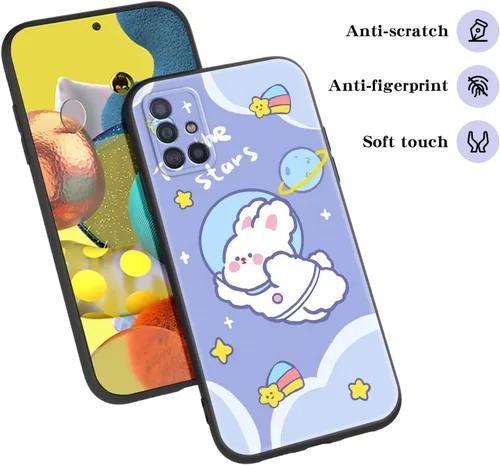 Miniatura 3 de Funda para Galaxy A51 5G (no compatible con la versión A51 4G) con correa de cordón, para niñas y mujeres, diseño lindo de anime, funda de silicona