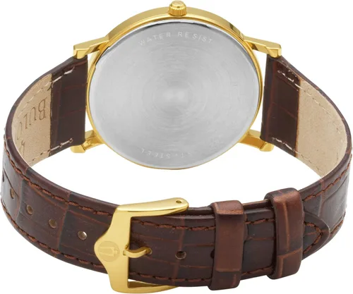 Miniatura 2 de Bulova Men's Classic 3-Hand Calendar Date Quartz Leather Strap Watch, Buckle, 37mm