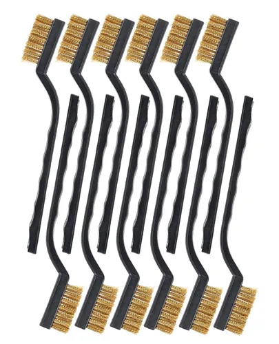 SUJAYU Removedor de óxido de cepillo de alambre de latón, cepillo de alambre pequeño para limpieza, pelador de pintura para metal, madera, pintura