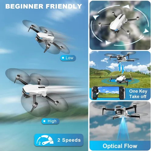 Miniatura 6 de Drone GPS con cámara para adultos, 2K HD FPV Drone con retorno automático, sígueme, vuelo circular, vuelo de punto de referencia, vuelo estable