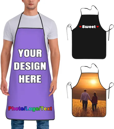 Miniatura 34 de Delantal de chef personalizado para hombres y mujeres, para cocinar, con nombre, logotipo, foto, regalos de cocina para familiares y amigos