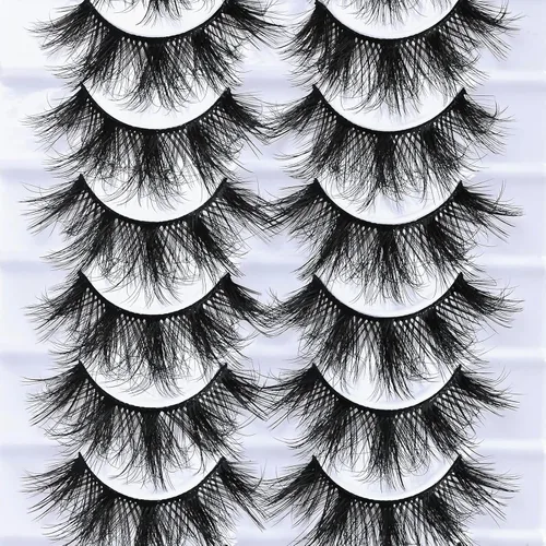 Miniatura 7 de FARRED Pestañas postizas Wispy, pestañas postizas esponjosas 10 pares, pestañas de muñeco de visón, pestañas Wispy, aspecto natural