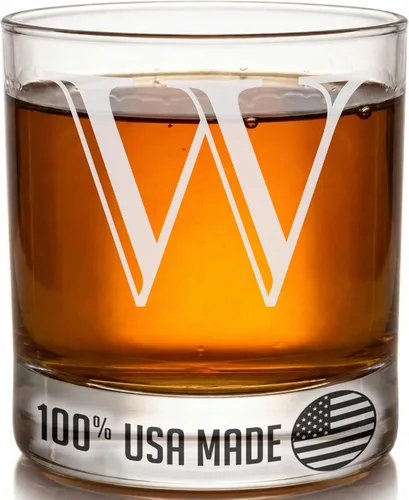 Miniatura 15 de Monograma grabado de cristal de whisky Rocks de 11 onzas (letra S), regalos de bourbon personalizados de la A-Z para hombres, día del padre, vidrio