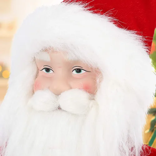 Miniatura 8 de AGM Figura decorativa navideña de Papá Noel de 12 pulgadas con bolsa de regalos y 2 campanas para fiestas navideñas y decoración del hogar