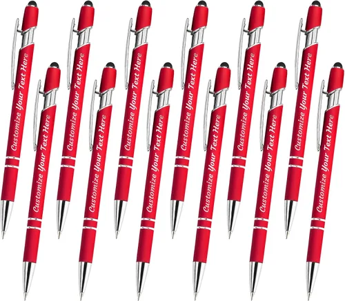 Miniatura 56 de 12 bolígrafos personalizados a granel, bolígrafos personalizados con grabado personalizado con nombre o texto, regalo ideal de aniversario