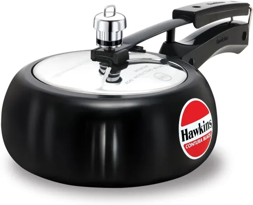 Miniatura 15 de Hawkins Olla de presión Contura de 3 litros, color negro, con tapa interior anodizada dura, modelo Handi, color negro (CB30)