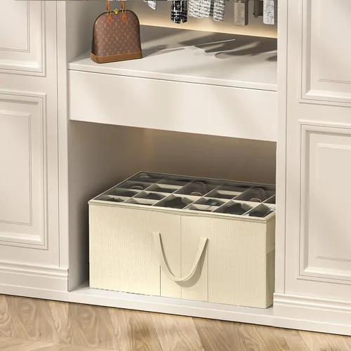 Miniatura 8 de Aokeyee Paquete de 2 organizadores de zapatos para armario, caja grande de almacenamiento de zapatos con capacidad para hasta 48 pares, organizador