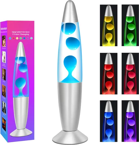 Dalavalampa Lámparas de Movimiento Líquido Multicolor Cambiante, Luces Nocturnas LED Pequeñas de 13.5 Pulgadas para Niños y Adultos, Iluminación