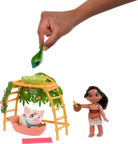 Miniatura 5 de Mattel Disney Moana 2 Simea y Pua Set de Juguetes de Baño con Muñeca de Moda, Amigo Animal, Tina y más de 10 Accesorios, Juguetes Inspirados