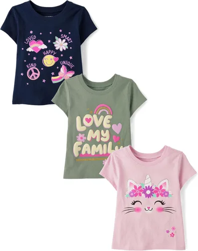 Miniatura 18 de The Children's Place Baby-Girls and Toddler Unicorns,Butterflies,Trends Short Sleeve Graphic T-Shirts,3 Pack