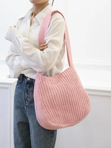 Miniatura 61 de ENBEI Bolsos de hombro para mujer Bolsos de ganchillo Bolso de punto grande Bolso de mano estético para la escuela lindo Bolsas de mano Bolsa