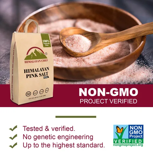 Miniatura 3 de Himalayan Chef Sal Rosa de Grano Fino, 10 libras (2 bolsas de 5 libras) - Pura, Natural, Kosher, Sin OGM, Rica en Minerales, para Cocinar