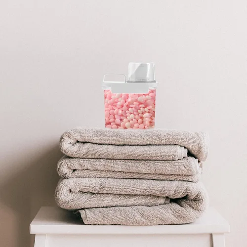 Miniatura 5 de jojofuny Dispensador con tapa Botellas de loción vacías Dispensador de líquido de lavandería Dispensador de polvo Perfumado Grano de lavandería