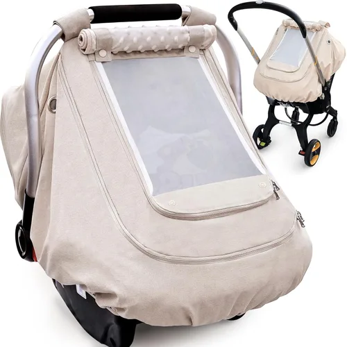Funda Impermeable para Asiento de Coche de Bebé, YVMVDV Funda Patentada para Asiento de Coche para Clima Frío para Bebés, Funda Toldo para Asiento
