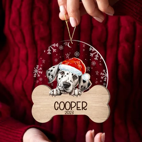 Miniatura 73 de Nazenti American Pit Bull Terrier Adorno de Navidad, adorno de perro fotográfico, adorno de perro personalizado, adornos de fotos de madera