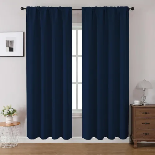 Miniatura 40 de CUCRAF Cortinas opacas de 45 pulgadas de largo, juego de 2 paneles para dormitorio, bolsillo para cortinero, cortinas de oscurecimiento