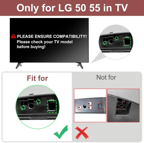 Miniatura 3 de Soporte de TV de 50 55 pulgadas 50UQ/55UQ Series para LG TV Legs para 50UQ8100 50UQ81006LB 50UQ7070 50UQ7070ZUE 55UQ7590 55UQ7590PUB MAM643660 patas