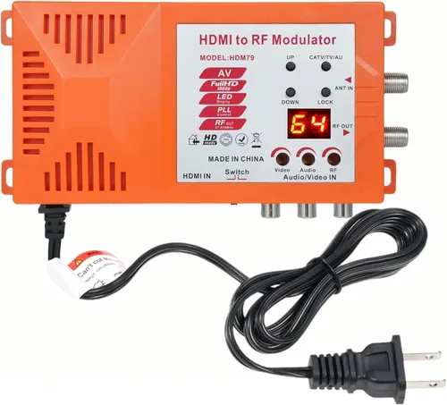 Modulador HDMI a RF, CVBS RCA a adaptador coaxial, convertidor coaxial VHF UHF AV HDMI a RF con interruptor ANT y canal para TV PAL NTSC formato PS2