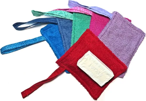Miniatura 2 de ONE - Jabonera de tela de rizo, jabón, jabón en una cuerda, paño de jabón, paño removedor de maquillaje, reutilizable, agarre seguro, hecho a mano
