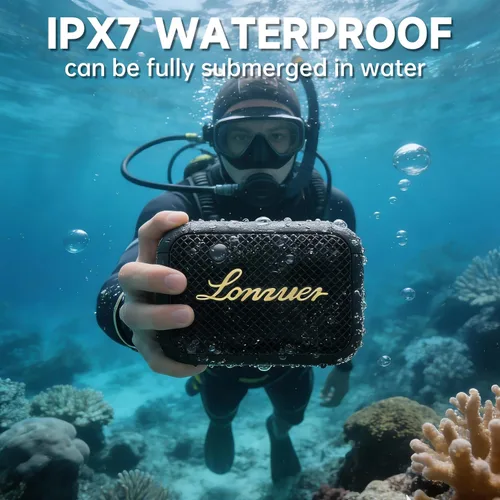 Miniatura 5 de Leap - Altavoz portátil Bluetooth para ducha, resistente al agua, IPX7, negro, pequeño altavoz inalámbrico para playa, baño, viajes, regalo, sonido