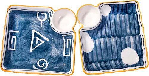 Platos de sushi japoneses cuadrados y platos de postre con platos de vinagre para servir, juego de 2 para fiestas, aptos para microondas y
