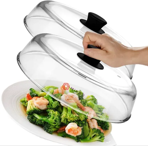 Miniatura 8 de Cubierta de vidrio para salpicaduras de microondas para plato de alimentos, resistente protector de salpicaduras de vidrio de borosilicato