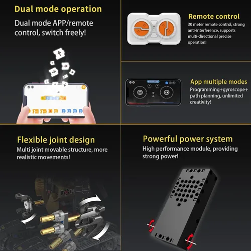 Miniatura 5 de Kit de construcción de robot RC 5 en 1 para niños, aplicación y control remoto STEM Robótica Técnica Codificación Robótica, Juego de erector con 323