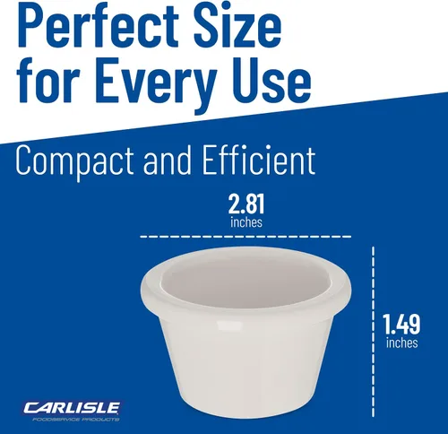 Miniatura 5 de Carlisle FoodService Products 4312142 SAN Ramequin liso, capacidad de 1.5 onzas, altura de 1.43 pulgadas, hueso (caja de 48)
