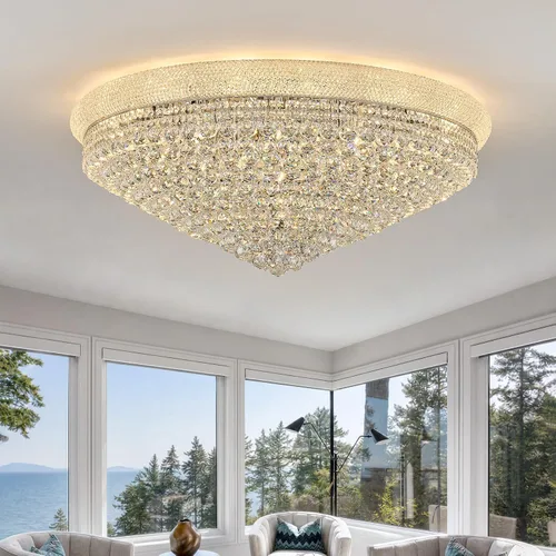 Miniatura 10 de Lámpara de Araña de Cristal de 3 Luces Empotrada en el Techo para Sala de Estar, Comedor, Dormitorio, Vestíbulo, Entrada, Pasillo, Armario, Baño