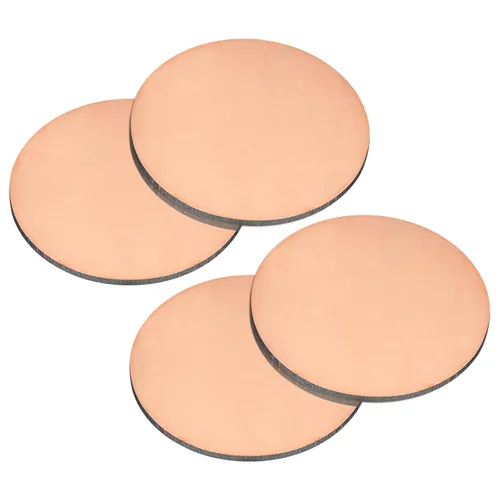 Miniatura 19 de uxcell Hoja de cobre puro, 4 piezas de 2 x 0.04 pulgadas, calibre 18 T2, placa redonda de metal de cobre para manualidades, reparaciones eléctricas