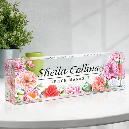 Miniatura 17 de Placa de nombre personalizada para escritorio, regalos de agradecimiento para empleados, placa de nombre de escritorio acrílica personalizada