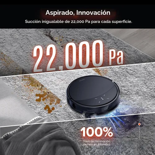 Miniatura 4 de roborock Saros 10R Robot aspirador y trapeador, succión de 22,000 Pa, sin enredos, ultra delgado de 3.14 pulgadas, tecnología FlexiArm Riser
