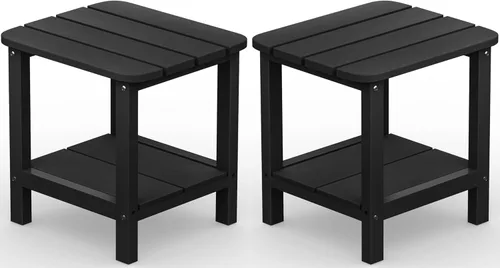 Miniatura 33 de SERWALL Mesa auxiliar Double Adirondack, Mesa auxiliar de forma rectangular, Negra