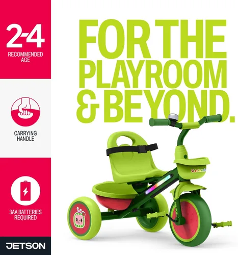 Miniatura 5 de Jetson Light-Up Trike, Front and Rear Baskets, Multi-Colored LED Lights, Seatbelt and Bell