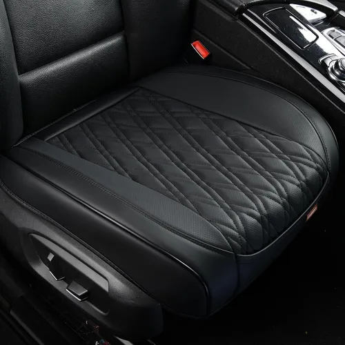 Miniatura 13 de TIEHESYT 1 funda de piel napa para automóvil, funda de asiento delantero inferior para automóvil, cojín de asiento sin respaldo, antideslizante