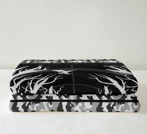 Miniatura 4 de Manfei Manta de camuflaje gris para sofá, manta de cama temática de caza de animales salvajes para niños y adultos, decoración de habitación, manta