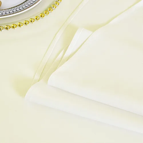 Miniatura 4 de Mantel redondo color crema, impermeable, resistente a las manchas, sin arrugas, poliéster de 210 GSM, lavable, lavable, lavable, para fiestas