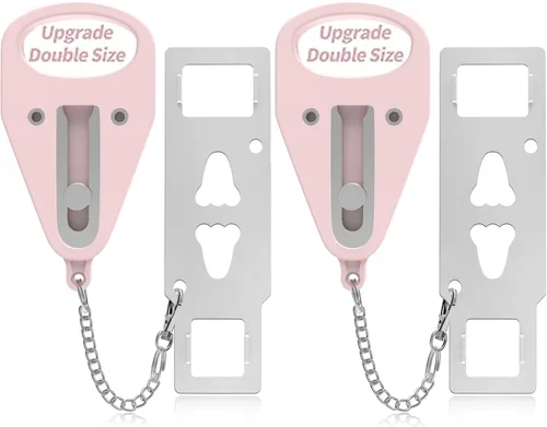 Miniatura 12 de Cerradura de puerta portátil, paquete de 2 cerraduras adicionales sólidas y resistentes para mayor privacidad y seguridad en hoteles, apartamentos