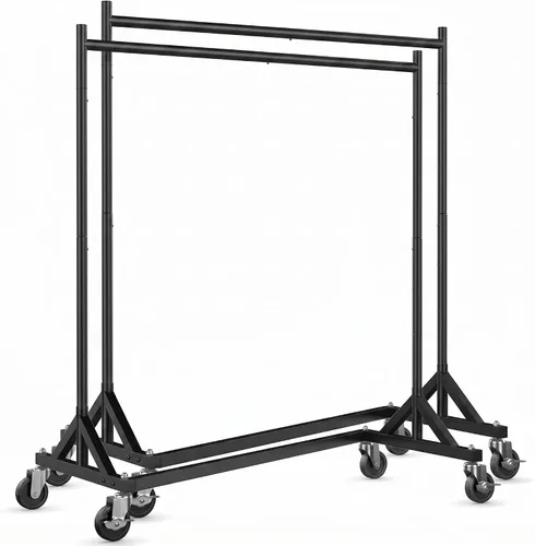 Miniatura 10 de HOKEEPER Perchero Z con capacidad para 500 libras, resistente perchero de ropa comercial para colgar ropa con ruedas, estante Z portátil