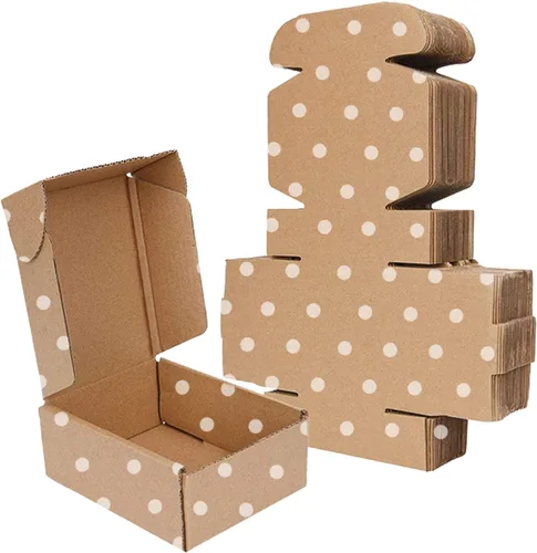Miniatura 16 de Paquete de 25 cajas de envío con corazones rosas para bebé, cajas de cartón corrugado de kraft reciclables de 4 x 4 x 2 pulgadas, cajas de embalaje