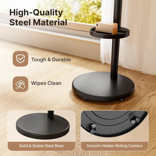 Miniatura 3 de Soporte de TV móvil con ruedas y altura ajustable para TV de 13 a 43 pulgadas hasta 15 kg, de retrato a paisaje, carrito de TV con caja