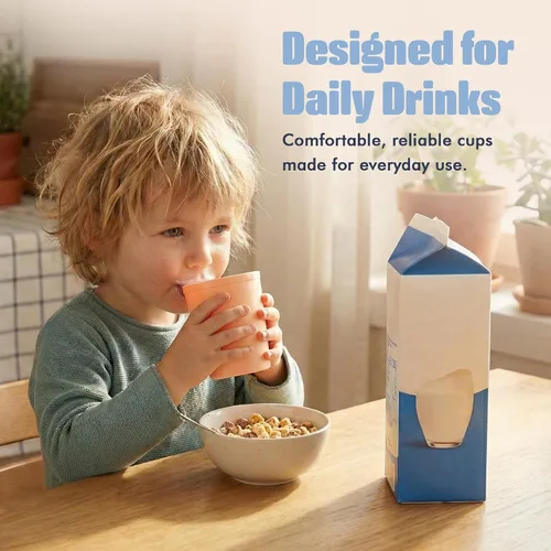 Miniatura 8 de MASTERCOOK 6 Piezas de Tazas Pequeñas Reutilizables – 8 oz Vasos Irrompibles para Beber – Tazas para Niños Pequeños para Agua, Jugo, Leche – Vasos