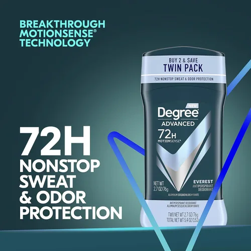 Miniatura 9 de Degree Desodorante antitranspirante para hombre, 72 horas, protección contra el sudor y el olor, antitranspirante Everest para hombres