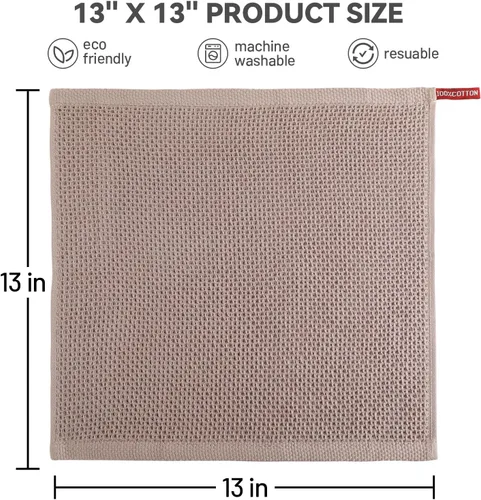 Miniatura 2 de Paño de cocina para cocina, 6 paquetes de trapos de limpieza de algodón en ondas de gofre, paño de cocina ultra suave súper absorbente para lavar